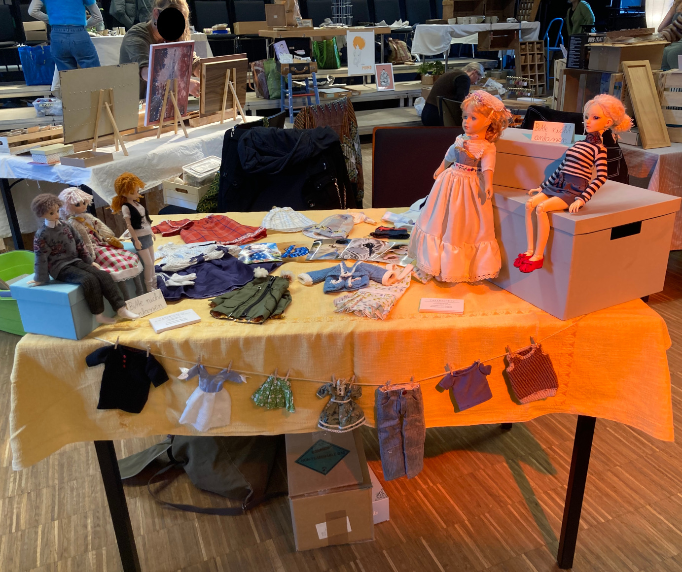 Mein Stand auf der Handmademesse mit Ausstellungsstücken